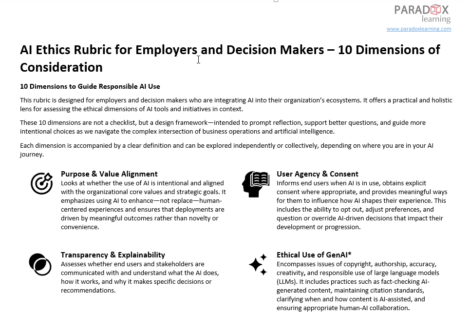 AI Ethics Rubric for Employers and Decision Makers